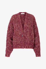 Mesh stitch cardigan with single button