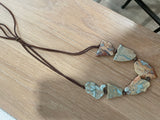 Hatband with snakeskin jasper slabs