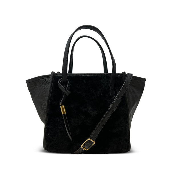 Mini tote shearling black