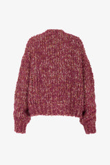 Mesh stitch cardigan with single button