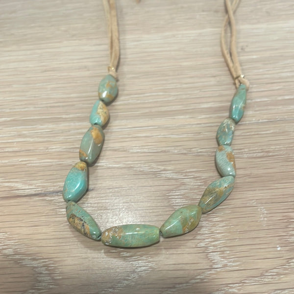 Hatband with Kingman green turquoise beads