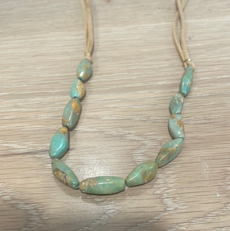 Hatband with Kingman green turquoise beads