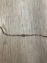 Hatband Brecciated Jasper on leather