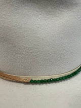 Hatband with sparkly green beads