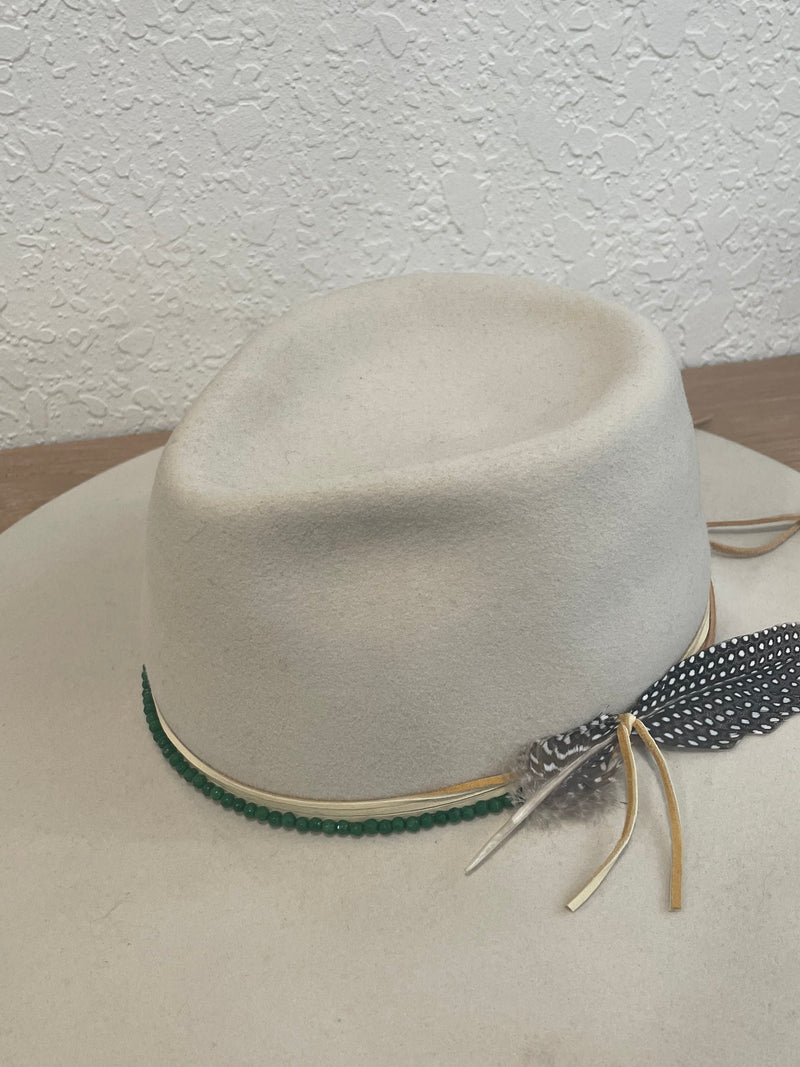 Hatband with sparkly green beads