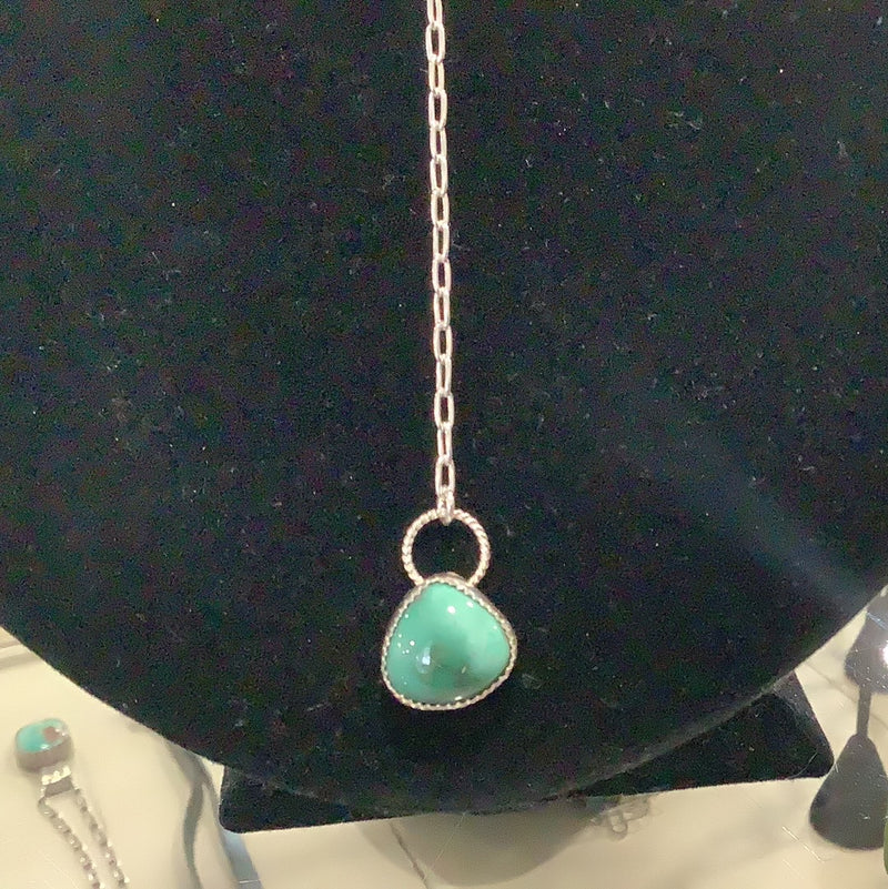 Turquoise lariat drop necklace