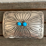 Sterling Silver with Turquoise Belt Buckle