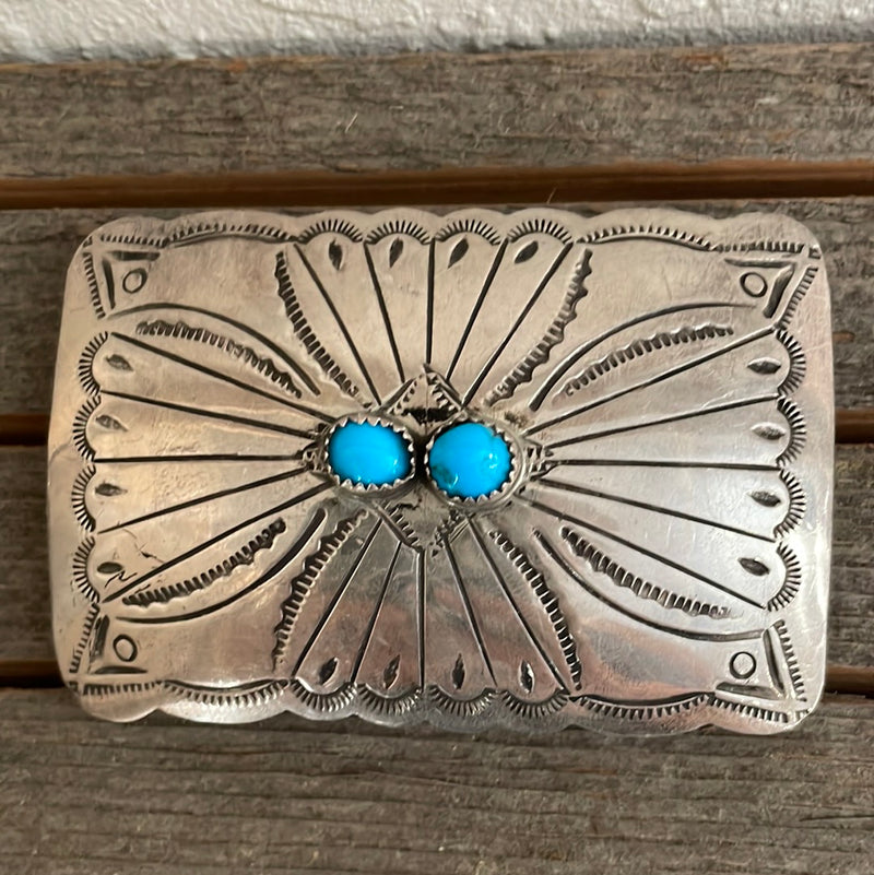 Sterling Silver with Turquoise Belt Buckle