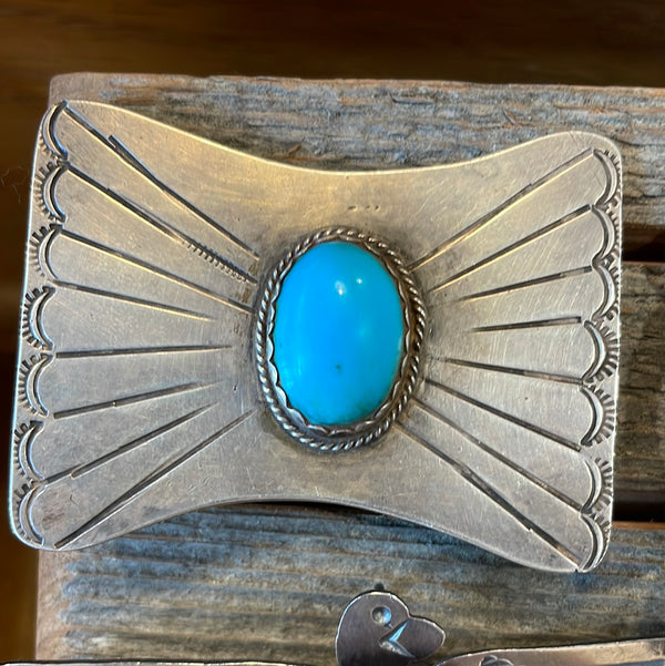 Vintage Butterfly Concho Turquoise Pin