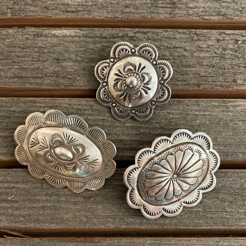 Sterling Silver Mini Concho Pin
