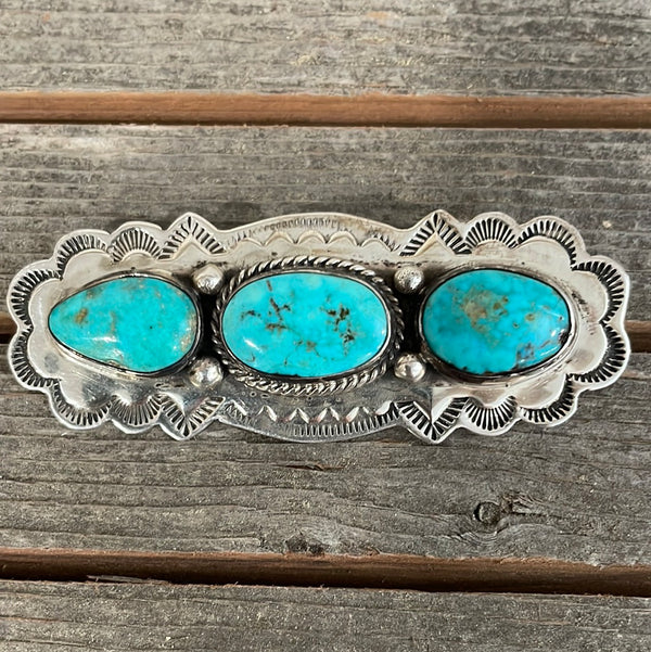Three Turquoise Stones Hat Pin